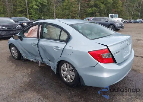 2012 Honda Civic Lx z USA, uszkodzony, nr VIN 19XFB2F59CE362777